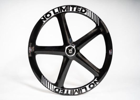 Black wheel rim with 'NO LIMITED' branding on a white background